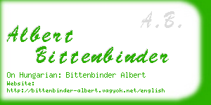 albert bittenbinder business card